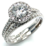 (LD) Set de anillos con diamantes de laboratorio en oro blanco 14kt. D-1.72Cts.