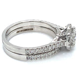 (LD) Set de anillos con diamantes de laboratorio en oro blanco 14kt. D-1.72Cts.