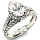 (LD) Set de anillos con diamantes de laboratorio en oro blanco 14kt. D-1.98Cts.