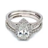 (LD) Set de anillos con diamantes de laboratorio en oro blanco 14kt. D-1.98Cts.