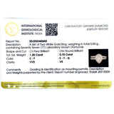 (LD) Set de anillos con diamantes de laboratorio en oro blanco 14kt. D-1.98Cts.