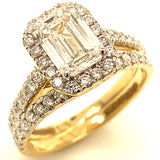 (LD) Set de anillos con diamantes de laboratorio en oro amarillo 14kt. D-2.50Cts.