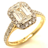 (LD) Set de anillos con diamantes de laboratorio en oro amarillo 14kt. D-2.50Cts.