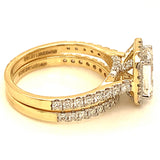 (LD) Set de anillos con diamantes de laboratorio en oro amarillo 14kt. D-2.50Cts.