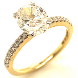 (LD) Set de anillos con diamantes de laboratorio en oro amarillo 14kt. D-2.14Cts.