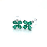 Aretes de esmeraldas en oro blanco 18kt.