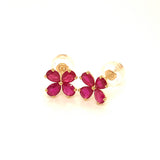Aretes con rubí en oro amarillo 18KT
