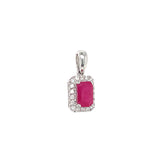 Dije con rubí y diamantes en oro blanco 18KT