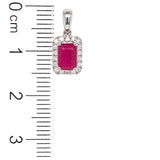 Dije con rubí y diamantes en oro blanco 18KT