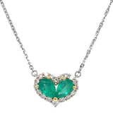 Collar de esmeralda con diamantes en oro blanco 18kt.