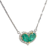 Collar de esmeralda con diamantes en oro blanco 18kt.
