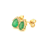 Aretes de esmeraldas con diamantes en oro amarillo 18kt.