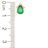 Aretes de esmeraldas con diamantes en oro amarillo 18kt.