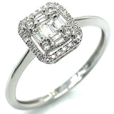 (MIA) Anillo con diamantes en oro blanco 18kt. D-0.16Cts.