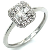 (MIA) Anillo con diamantes en oro blanco 18kt. D-0.16Cts.