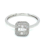 (MIA) Anillo con diamantes en oro blanco 18kt. D-0.16Cts.