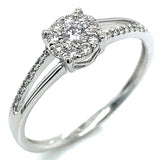 (MIA) Anillo con diamantes en oro blanco 18kt. D-0.19Cts.