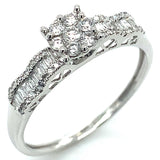 (MIA) Anillo con diamantes en oro blanco 18kt. D-0.30Cts.