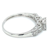 (MIA) Anillo con diamantes en oro blanco 18kt. D-0.30Cts.