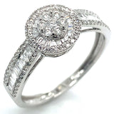 (MIA) Anillo con diamantes en oro blanco 18kt. D-0.40Cts.