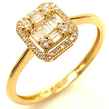 (MIA) Anillo con diamantes en oro amarillo 18kt. D-0.16Cts.