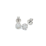 (MIA) Aretes con diamantes en oro blanco 18kt. D-0.25CTS.