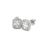 (MIA) Aretes con diamantes en oro blanco 18kt. D-0.27CTS.