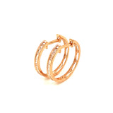 (MIA) Huggies con diamantes en oro rosado 18kt. D-0.15CTS.