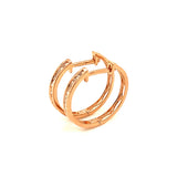 (MIA) Huggies con diamantes en oro rosado 18kt. D-0.15CTS.