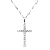 (MIA) Collar (cruz) con diamantes en oro blanco 18kt. D-0.27CTS.