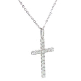 (MIA) Collar (cruz) con diamantes en oro blanco 18kt. D-0.27CTS.