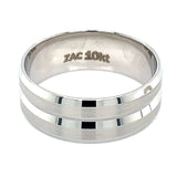 (ZAC) Banda en oro blanco 10kt.
