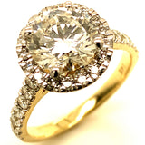 (LD) Set de anillos con diamantes de laboratorio en oro amarillo 14kt. D-3.5Cts.