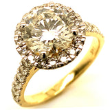 (LD) Set de anillos con diamantes de laboratorio en oro amarillo 14kt. D-3.5Cts.