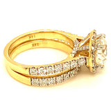 (LD) Set de anillos con diamantes de laboratorio en oro amarillo 14kt. D-3.5Cts.