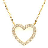 (LD) Collar (corazón) con diamantes de laboratorio en oro amarillo 14kt. 43cm