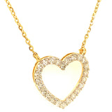 (LD) Collar (corazón) con diamantes de laboratorio en oro amarillo 14kt. 43cm
