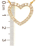 (LD) Collar (corazón) con diamantes de laboratorio en oro amarillo 14kt. 43cm