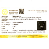(LD) Collar (corazón) con diamantes de laboratorio en oro amarillo 14kt. 43cm
