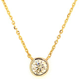 (LD) Collar con diamante de laboratorio en oro amarillo 14kt. 43cm