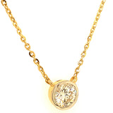 (LD) Collar con diamante de laboratorio en oro amarillo 14kt. 43cm