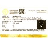 (LD) Collar con diamante de laboratorio en oro amarillo 14kt. 43cm