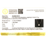 (LD) Collar con diamante de laboratorio en oro blanco 14kt. 42cm D-1.09CTS.