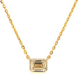 (LD) Collar con diamante de laboratorio en oro amarillo 14kt. 42cm
