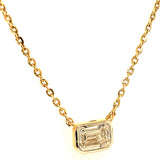 (LD) Collar con diamante de laboratorio en oro amarillo 14kt. 42cm