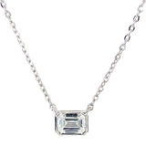 (LD) Collar con diamante de laboratorio en oro blanco 14kt. 42cm