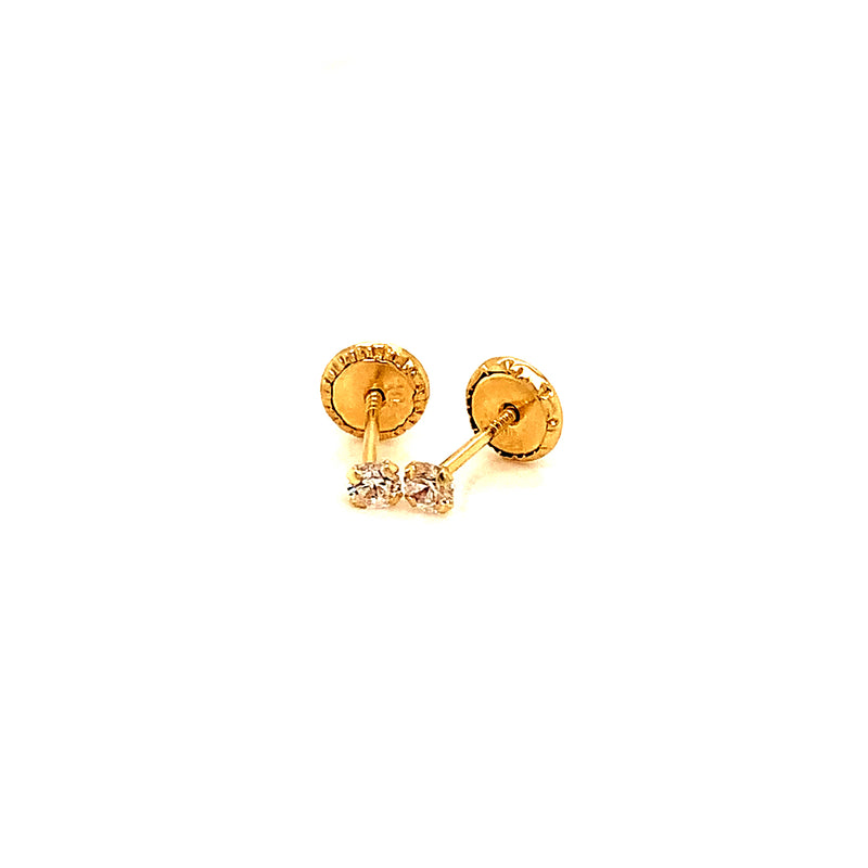 Aretes (circones) para bebés en oro amarillo 10kt