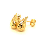 Aretes (gotas adiamantadas) (HC) en oro amarillo 10kt.
