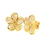 Aretes (flor de filigrana) en oro amarillo 10kt.