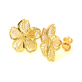 Aretes (flor de filigrana) en oro amarillo 10kt.